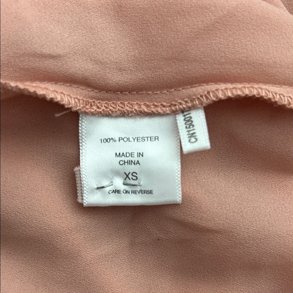 New York & Company Peach Ruffle Lace-Up Blouse - Picture 6 of 6